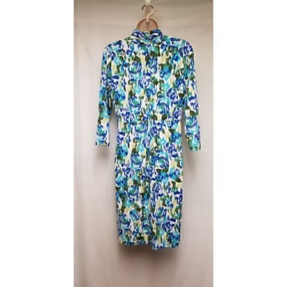 Shape Benefits by Chadwicks  3/4 Sleeve V-Neck Multicolor Floral Wrap Dress 6P - Picture 6 of 8
